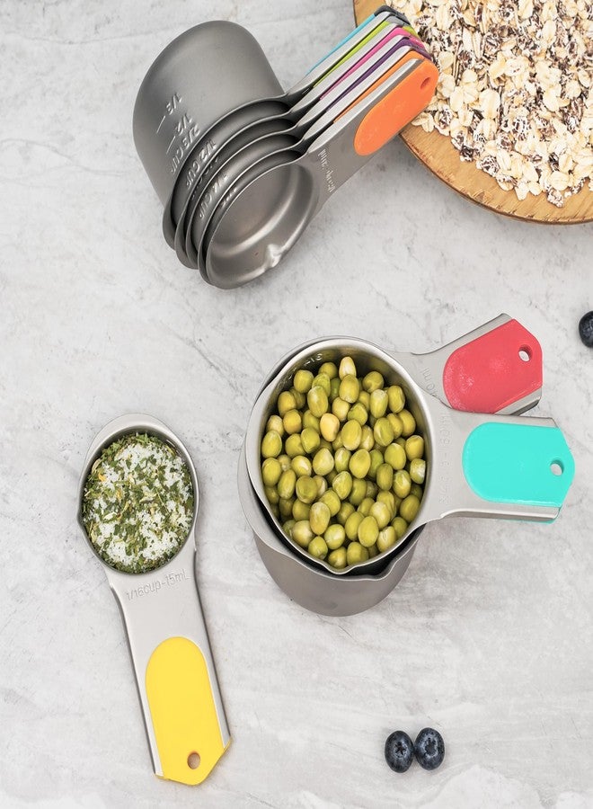 Minteem Magnetic Measuring Cups Set of 5, Stainless Steel Nesting Measuring Cups with Easy to Read Markings, Kitchen Gadgets for Cooking & Baking - Image 5